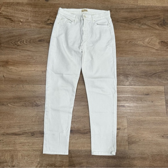 Mother The Dropout Jeans Color Off- White Mid Rise Boyfriend Skinny Cut‎ Size 24 - Picture 2 of 7